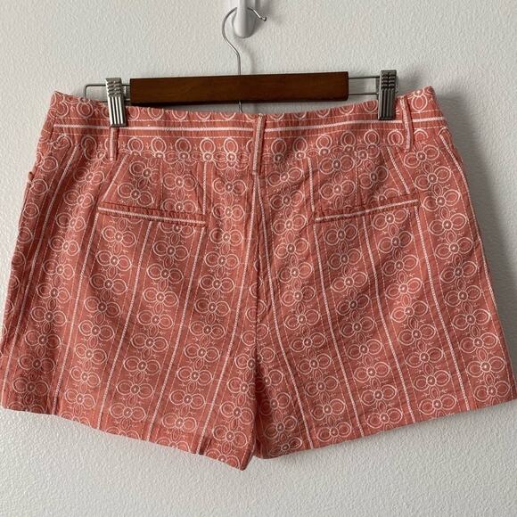 Loft BOHO Womens 8 Cottagecore Pink and White Embroidered 4" Shorts Beach Travel - Picture 4 of 11